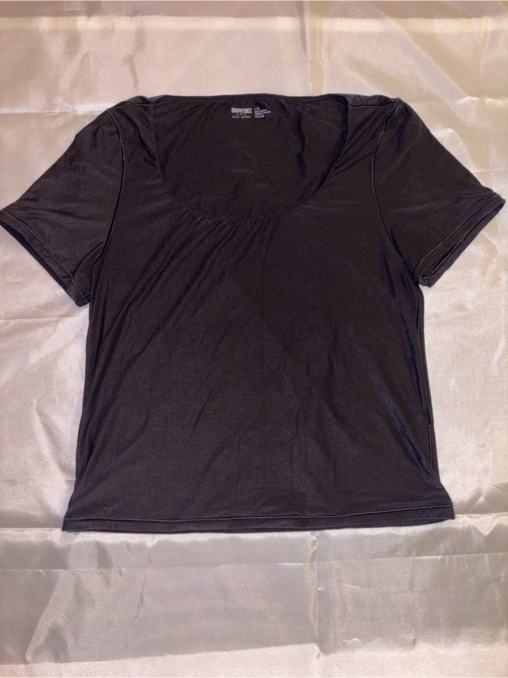 aerie Smoothez Black Short Sleeve Scoop Neck Tee